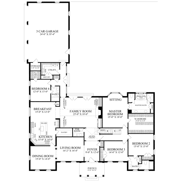Classical Floor Plan - Main Floor Plan #137-238