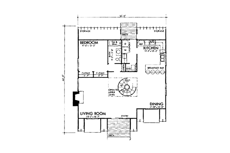 Architectural House Design - Floor Plan - Main Floor for European House Plan #320-1212 - 3 bed, 2 bath