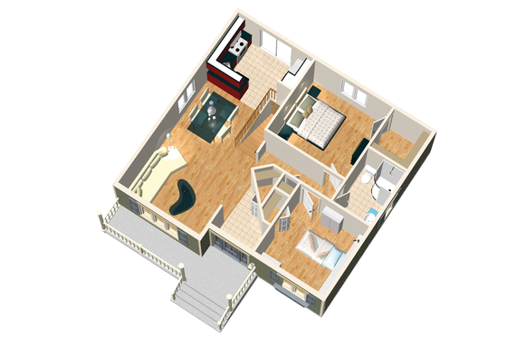 Floor Plan - Main Floor 1 for Country House Plan #25-4451 - 2 bed, 1 bath
