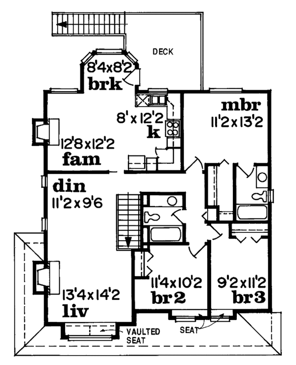 House Design - Country Floor Plan - Upper Floor Plan #47-790