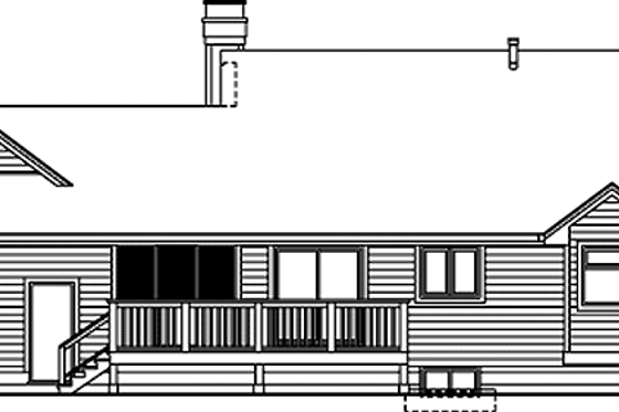 Exterior - Rear Elevation for Ranch House Plan #47-886 - 3 bed, 2 bath