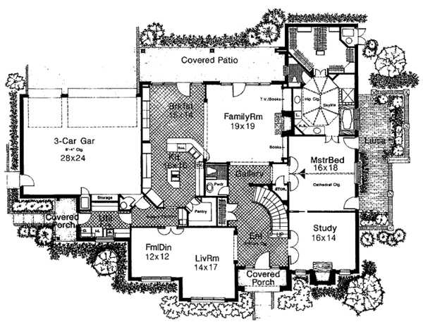 House Plan Design - Traditional Floor Plan - Main Floor Plan #310-1037