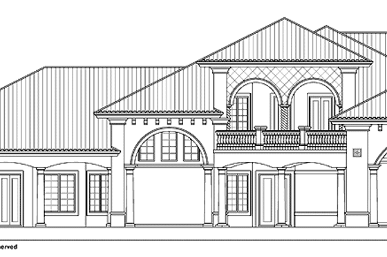 Exterior - Rear Elevation 2 for Mediterranean House Plan #930-54 - 4 bed, 4 bath