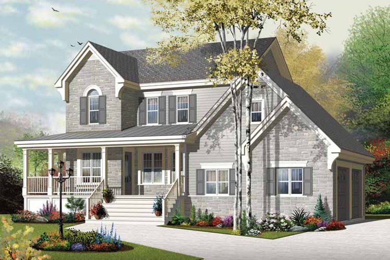 House Design - Exterior - Front Elevation 3 for Country House Plan #23-2558 - 3 bed, 2.5 bath