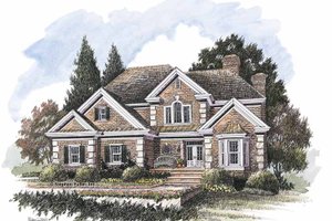 House Design - Exterior - Front Elevation for Colonial House Plan #429-212 - 4 bed, 3.5 bath