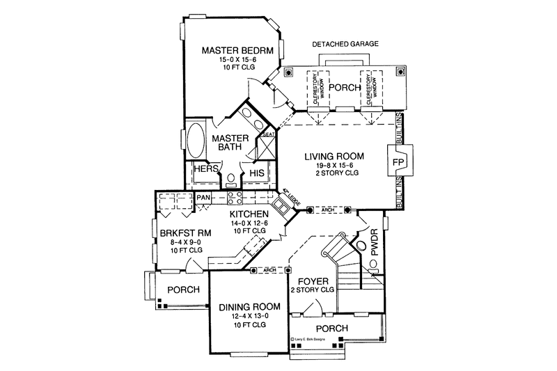 Architectural House Design - Floor Plan - Main Floor for Country House Plan #952-136 - 3 bed, 2.5 bath
