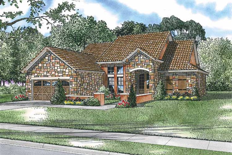 Dream House Plan - Mediterranean Exterior - Front Elevation Plan #17-2919