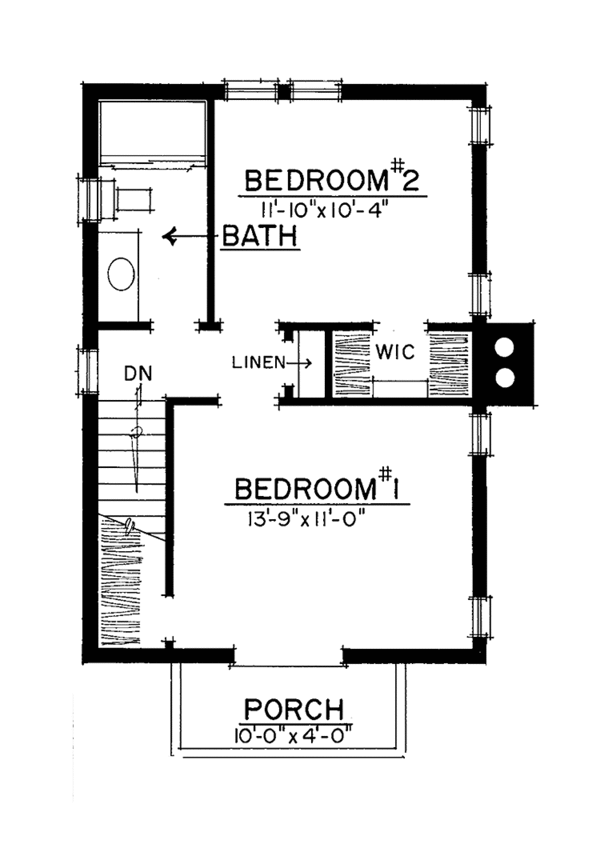 Architectural House Design - Country Floor Plan - Upper Floor Plan #1016-91