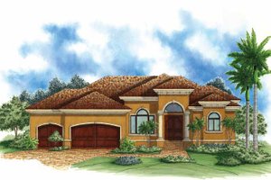 Home Plan - Mediterranean Exterior - Front Elevation Plan #1017-115