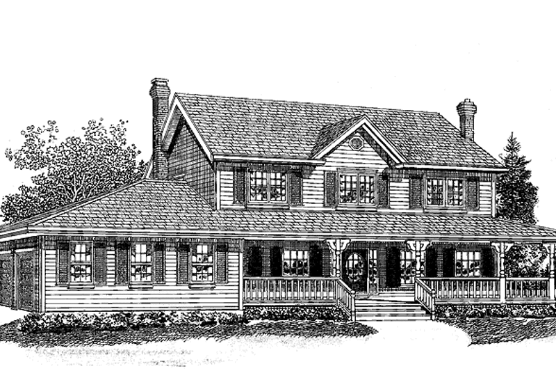 Home Plan - Exterior - Front Elevation 3 for Victorian House Plan #47-768 - 4 bed, 2.5 bath