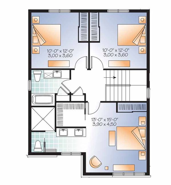 House Design - Contemporary Floor Plan - Upper Floor Plan #23-2480