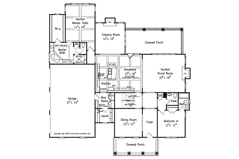 Home Plan - Floor Plan - Main Floor for Country House Plan #927-374 - 4 bed, 4.5 bath