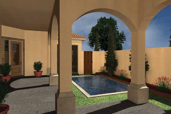 Exterior - Rear Elevation for Mediterranean House Plan #930-431 - 2 bed, 2.5 bath