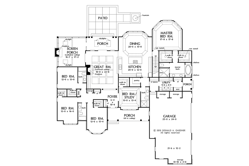 Home Plan - Floor Plan - Main Floor for European House Plan #929-1020 - 5 bed, 4 bath