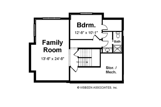Floor Plan - Lower Floor for Craftsman House Plan #928-58 - 3 bed, 2.5 bath
