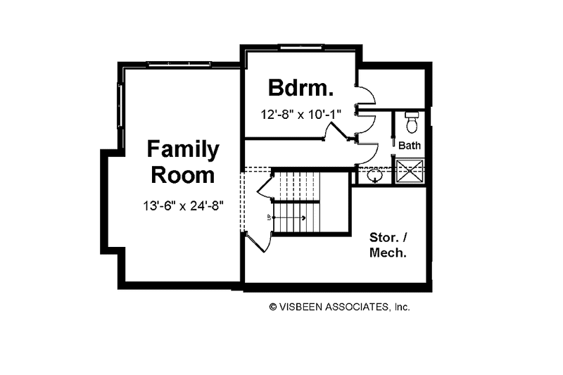 Home Plan - Floor Plan - Lower Floor for Craftsman House Plan #928-58 - 3 bed, 2.5 bath
