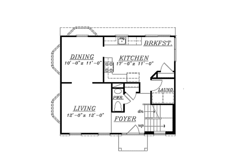 Architectural House Design - Floor Plan - Main Floor for Colonial House Plan #320-1048 - 3 bed, 2.5 bath