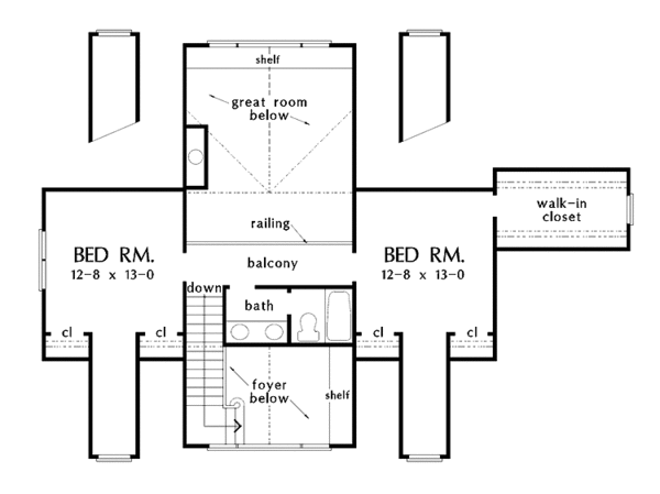 House Blueprint - Craftsman Floor Plan - Upper Floor Plan #929-399
