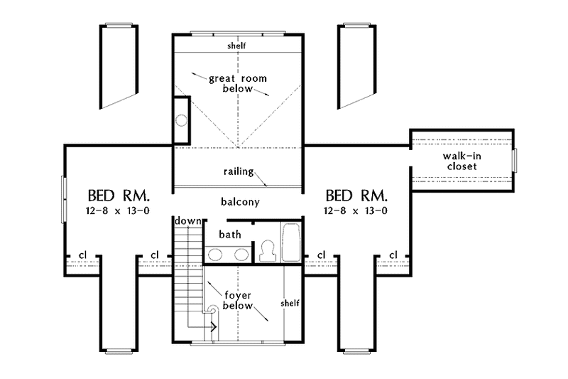 Home Plan - Floor Plan - Upper Floor for Craftsman House Plan #929-399 - 4 bed, 3 bath