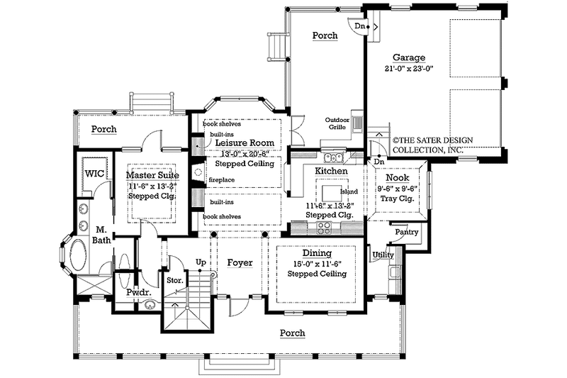Architectural House Design - Floor Plan - Main Floor for Victorian House Plan #930-224 - 3 bed, 2.5 bath