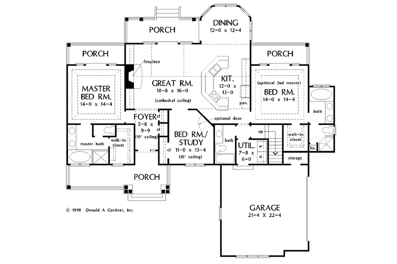 Architectural House Design - Floor Plan - Main Floor for Craftsman House Plan #929-332 - 3 bed, 3 bath
