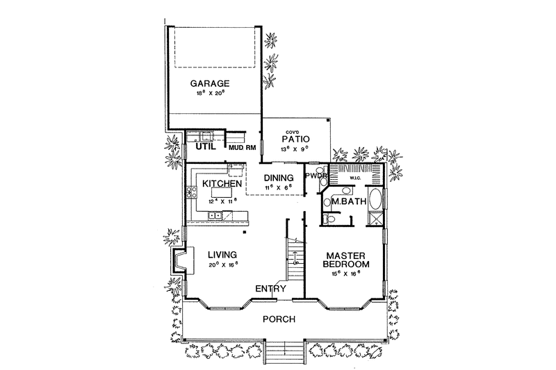 Dream House Plan - Floor Plan - Main Floor for Country House Plan #472-234 - 3 bed, 2.5 bath