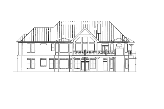 Exterior - Rear Elevation for Country House Plan #54-367 - 3 bed, 2.5 bath