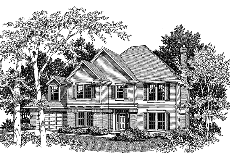 Architectural House Design - Colonial Exterior - Front Elevation Plan #48-713