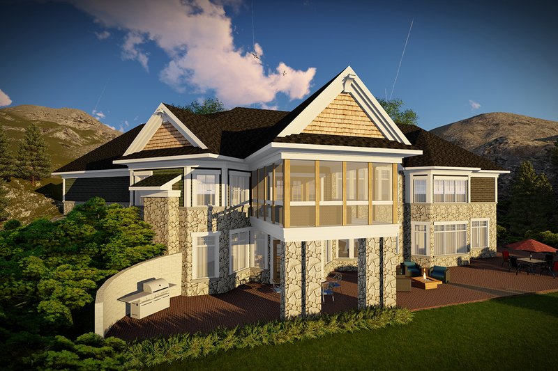 Architectural House Design - Ranch Exterior - Rear Elevation Plan #70-1472