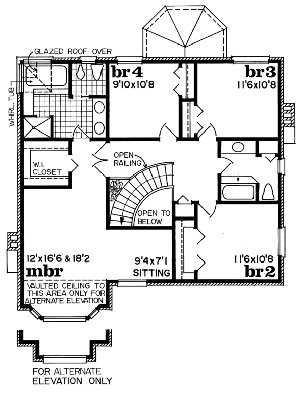 Home Plan - Traditional Floor Plan - Upper Floor Plan #47-973