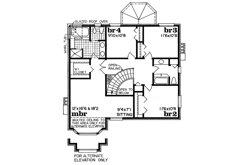 Dream House Plan - Floor Plan - Upper Floor for Traditional House Plan #47-973 - 4 bed, 2.5 bath