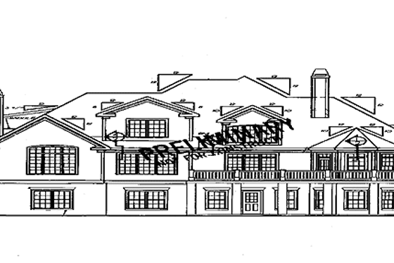 Exterior - Rear Elevation for Country House Plan #927-289 - 5 bed, 4.5 bath