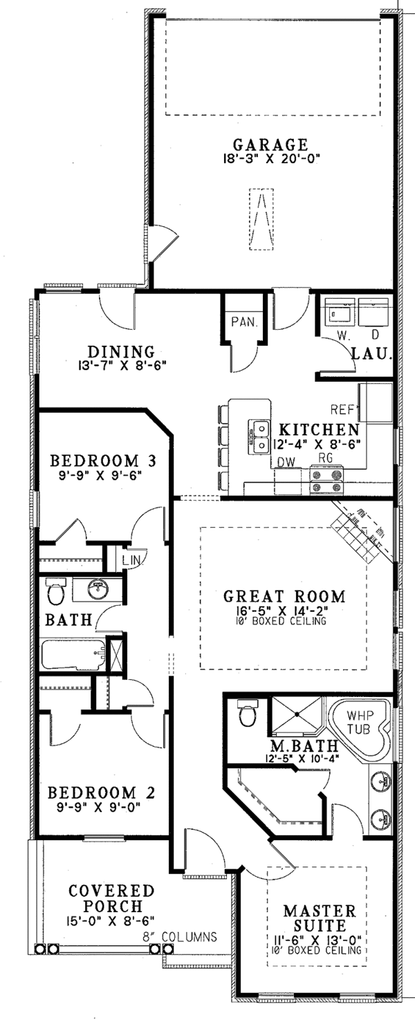Architectural House Design - Country Floor Plan - Main Floor Plan #17-3209