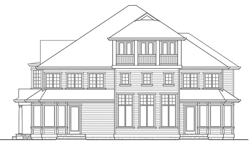 Home Plan - Exterior - Rear Elevation for Classical House Plan #132-512 - 5 bed, 5.5 bath