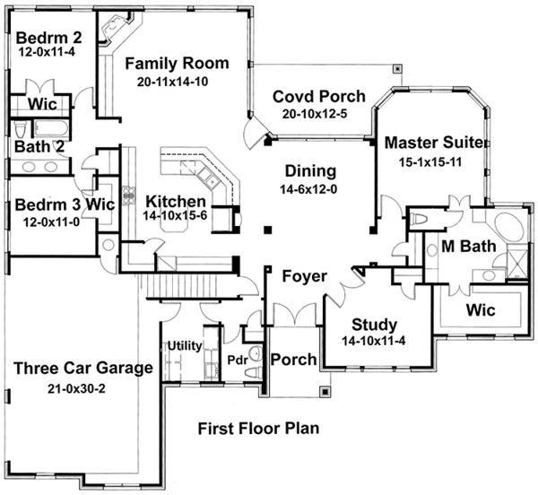 Home Plan - Mediterranean Floor Plan - Main Floor Plan #120-235