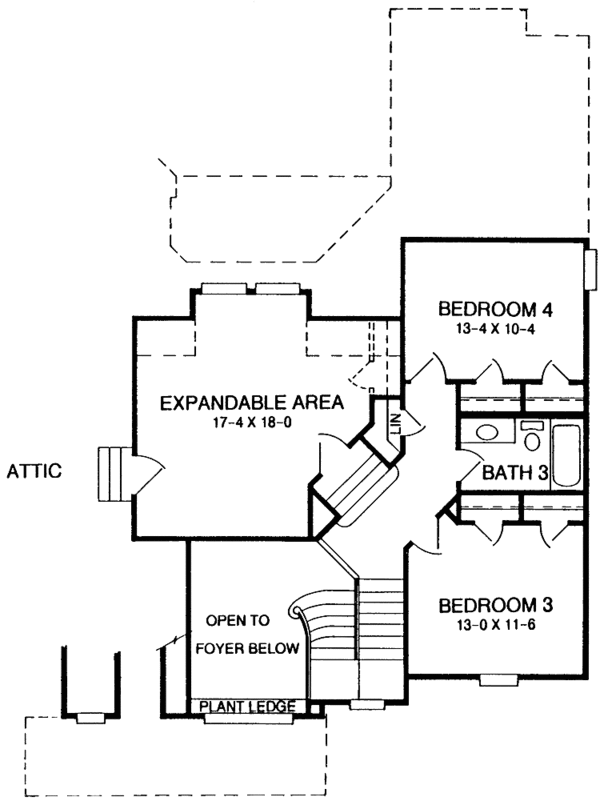 Dream House Plan - Country Floor Plan - Upper Floor Plan #952-153