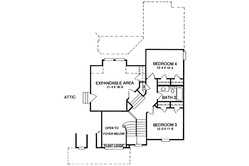 Home Plan - Floor Plan - Upper Floor for Country House Plan #952-153 - 4 bed, 3 bath