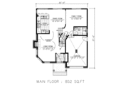 European Style House Plan - 2 Beds 1.5 Baths 1340 Sq/Ft Plan #138-388 