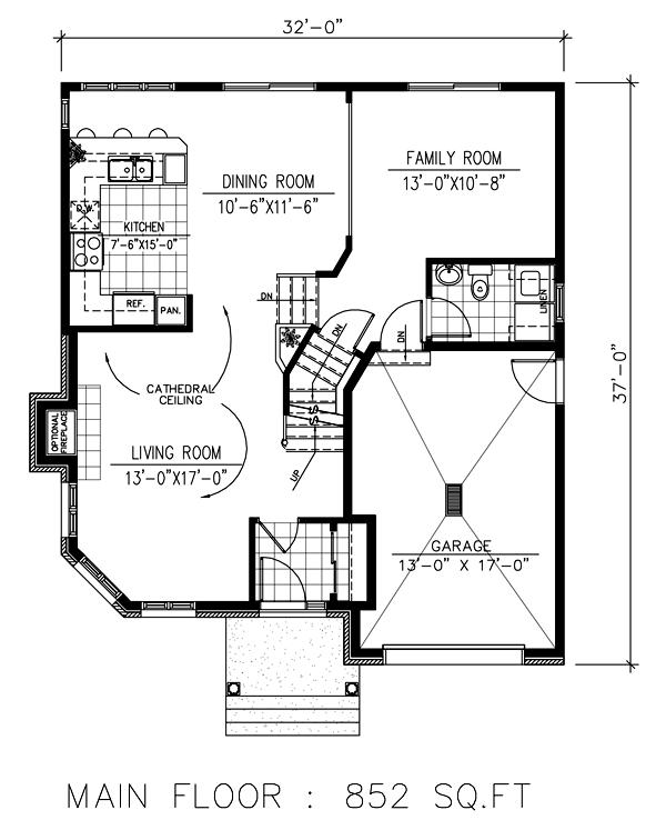 European Floor Plan - Main Floor Plan #138-388