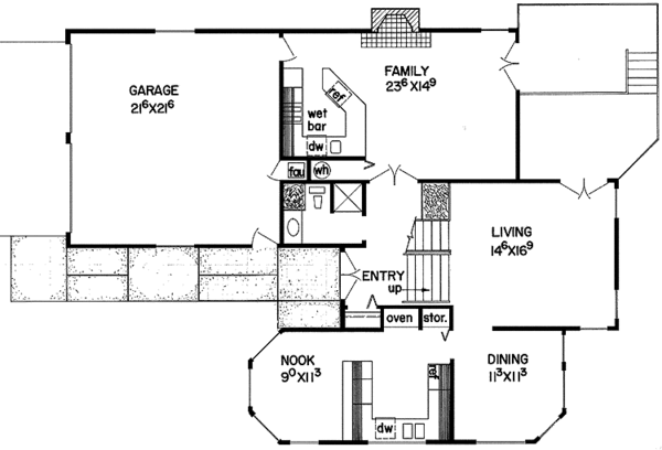 Architectural House Design - Contemporary Floor Plan - Main Floor Plan #60-672