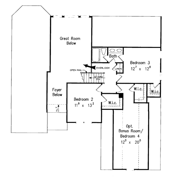 Home Plan - Colonial Floor Plan - Upper Floor Plan #927-381