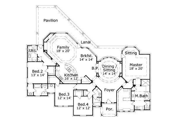 European Floor Plan - Main Floor Plan #411-418