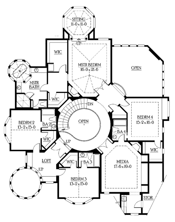 Home Plan - Victorian Floor Plan - Upper Floor Plan #132-255