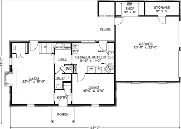 House Plan Design - Classical Floor Plan - Main Floor Plan #45-512