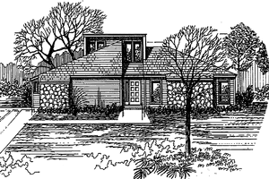 Contemporary Exterior - Front Elevation Plan #30-299