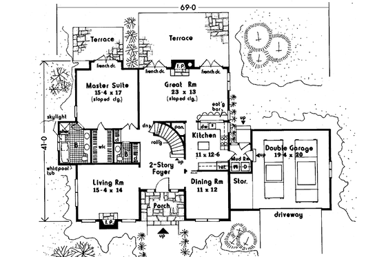 Floor Plan - Main Floor for Traditional House Plan #3-331 - 5 bed, 3.5 bath