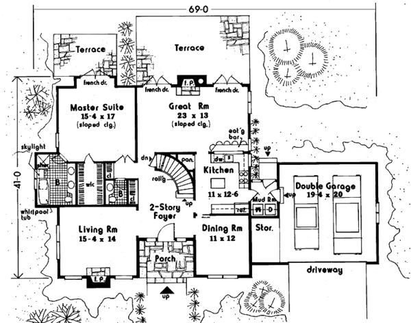 House Blueprint - Traditional Floor Plan - Main Floor Plan #3-331
