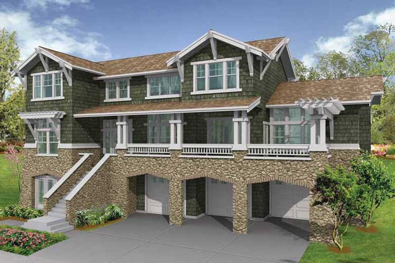 Architectural House Design - Exterior - Front Elevation 3 for Craftsman House Plan #132-469 - 4 bed, 4.5 bath