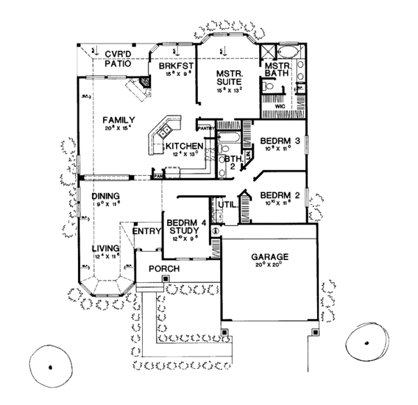 Architectural House Design - Ranch Floor Plan - Main Floor Plan #472-131