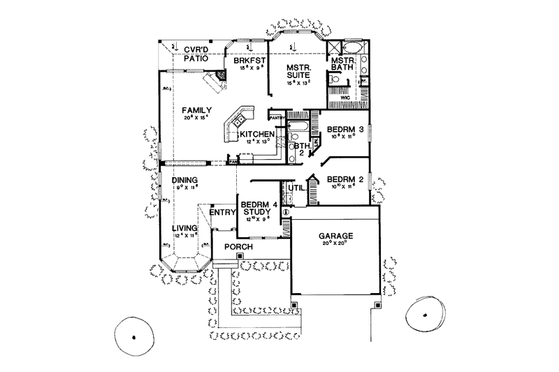 Dream House Plan - Floor Plan - Main Floor for Ranch House Plan #472-131 - 3 bed, 2 bath